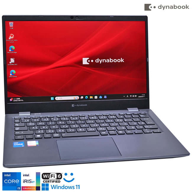 フルHD タッチパネル Wi-Fi6 dynabook G83/HS Core i5 1135G7 IrisXe メモリ16GB M.2SSD256G 顔認証 Webカメラ Windows11【中古】