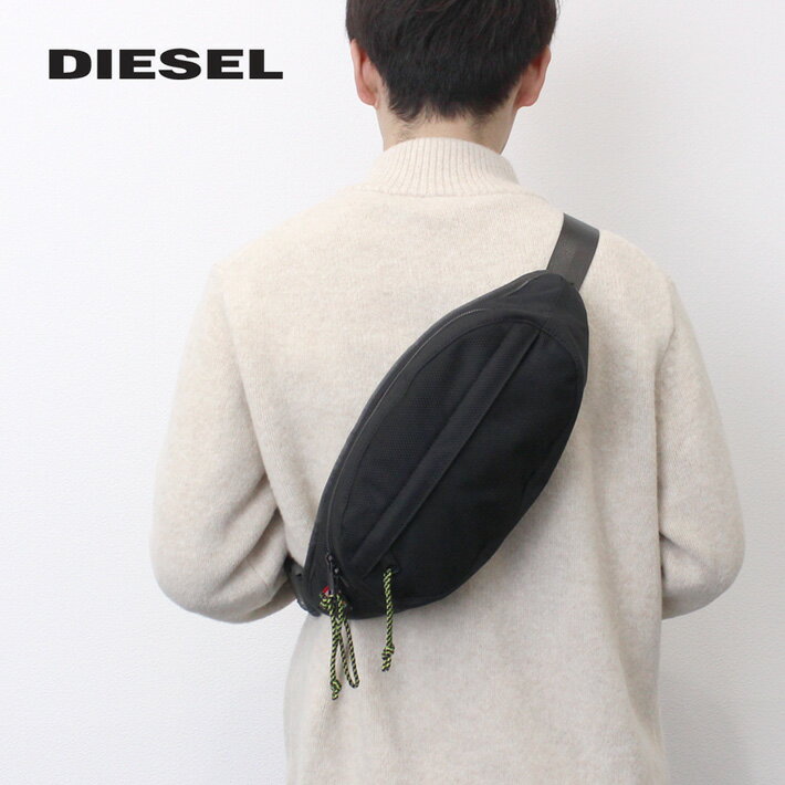 ディーゼル ミニショルダーバッグ メンズ 最大300円OFFクーポン配布中！5/16 1:59まで DIESEL ディーゼル Urbn Net Beltbag ベルトバッグ ボディバッグショルダーバック バッグ メンズ X09369-P5196-T8013 ブラック 黒プレゼント ギフト 通勤 通学 送料無料 母の日