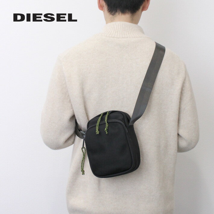 ディーゼル ショルダーバッグ メンズ DIESEL ディーゼル Urbn Net Crossbody クロスボディバッグショルダーバッグ バッグ メンズ X09370-P5196-T8013 ブラック 黒プレゼント ギフト 通勤 通学 送料無料 父の日