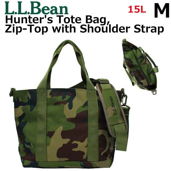 L.L. Bean エルエルビーン Hunter's Tote Bag, Zip-Top with Shoulder Strap Camo ハンターズトートバッグ ジップトップ ショルダー ストラップ M カモレディース メンズ 15L A4 502555プレゼント ギフト 通勤 通学 送料無料