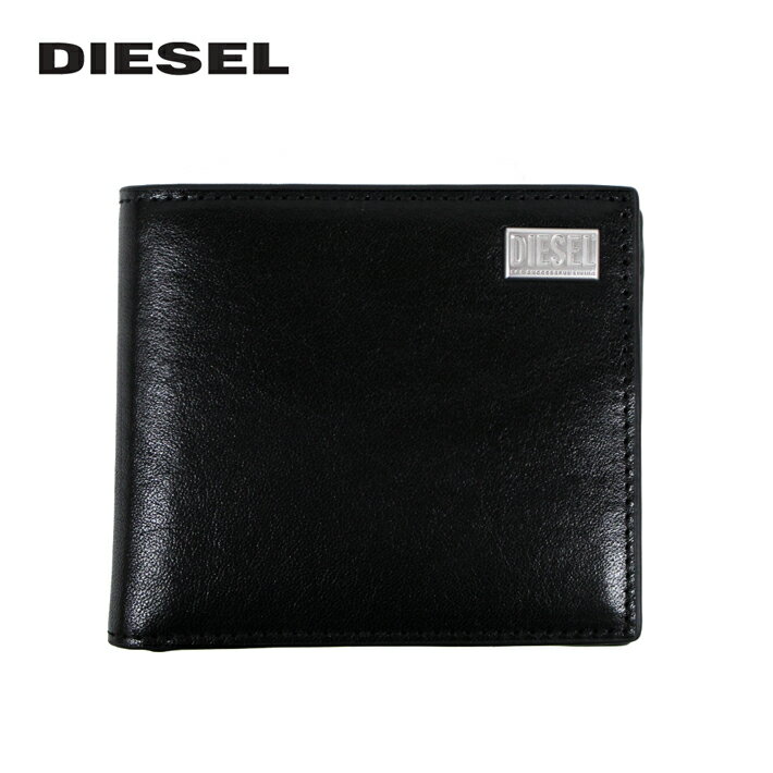 ディーゼル 財布（メンズ） 5/15限定！エントリー＆抽選で最大100%Pバック！DIESEL ディーゼル Bi-Fold Coin S 3d 二つ折り財布札入れ コインケース 財布 メンズ レディース ブラック X09653 P3738 T8013レザー 本革 プレゼント ギフト 通勤 通学 送料無料 父の日