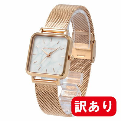 【訳あり】【アウトレット】【BOXなし】melissapetit / メリッサプティ MPGT103 レディース スクエア 四角 大理石 ローズゴールド メッシュベルト 腕時計