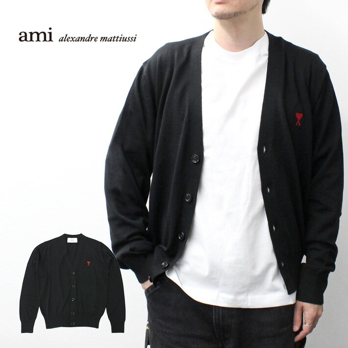 AMI PARIS アミ パリス Ami de Coeur アミ ドゥ クール クラシック メリノウール カーディガン メンズ レディース トップス カーディガ...
