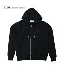 AMI PARIS アミ パリス ループバック オーガニックコットン フリース Ami de Coeur ジップ パーカー トップス フルジップパーカー フーデ...
