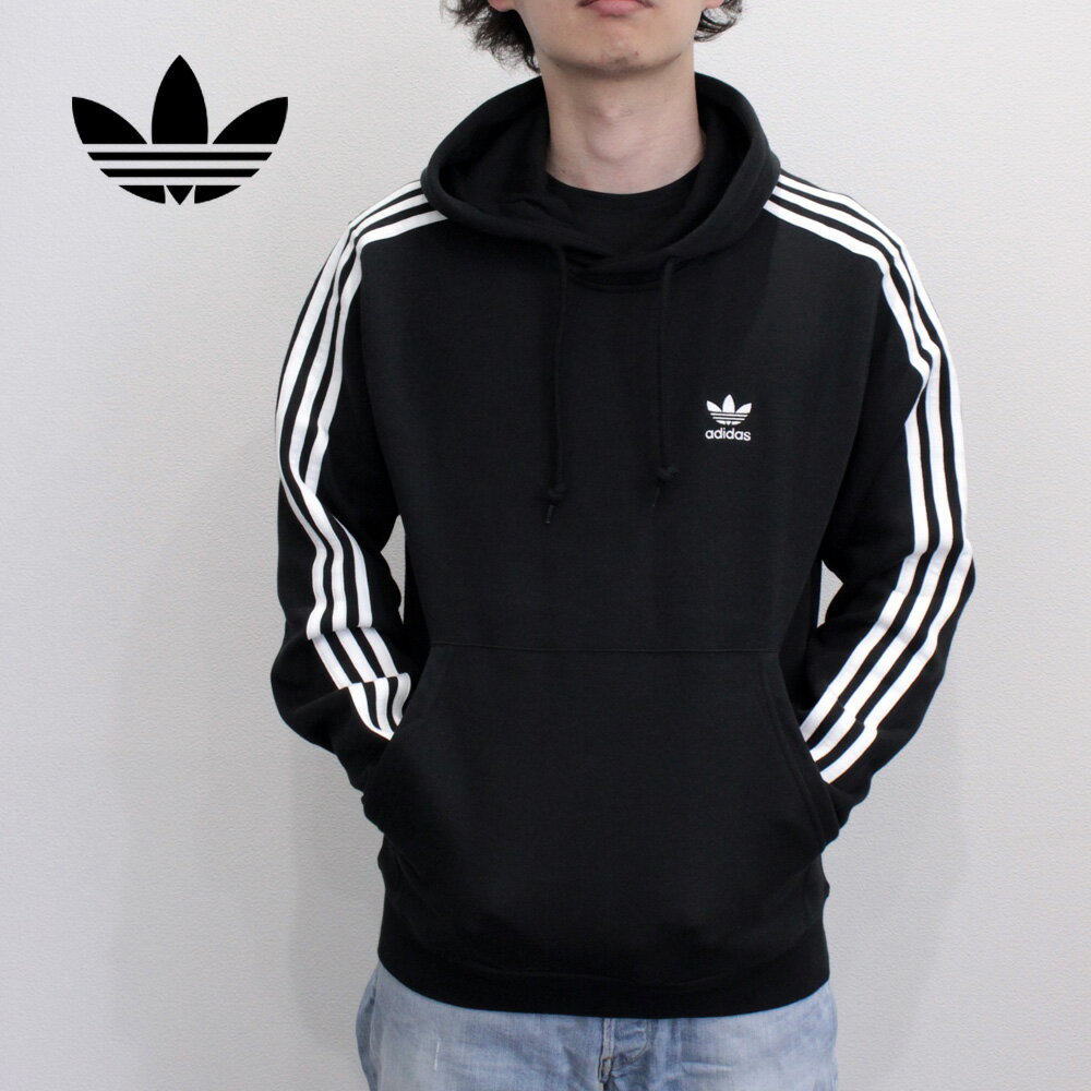 アディダス 5/15限定！エントリー＆抽選で最大100%Pバック！adidas Originals アディダス オリジナルス 3-STRIPES HOODIE 3ストライプ フーディーパーカー スウェット 長袖 フリース 裏起毛 メンズ ブラック 黒 IM2088プレゼント ギフト 通勤 通学 送料無料 父の日