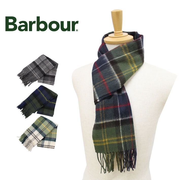 大決算セール開催中！9/11 1:59まで 22AW新作 Barbour バブアー マフラー MERINO TARTAN SCARF メンズ レディーススカーフ ブラック グレー ネイビー グリーン イエロー チェック USC0002 BK11 TN11 TN28 TN51 プレゼント ギフト 通勤 通学 送料無料