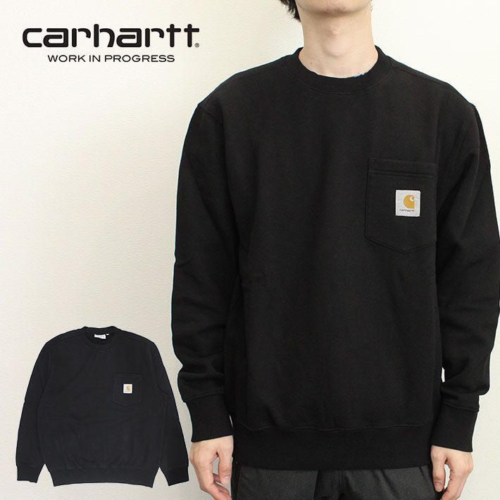 最大300円OFFクーポン配布中！5/16 1:59まで Carhartt WIP カーハート POCKET SWEATSHIRT ポケット スウェットシャツ スエット裏起毛 トレーナー 長袖 メンズ レディース ブラック 黒 I030903プレゼント ギフト 通勤 通学 送料無料 母の日