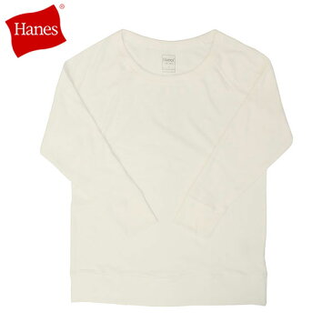 エントリー＆購入金額次第で最大ポイント7倍！12/18 9:59まで Hanes ヘインズ SUEDE KNIT RAGLAN SLEEVE WARM T-Shirts スウェードニット ラグラン スリーブ ウォーム Tシャツカットソー 半袖 レディース HW4Q511-020ホワイト プレゼント ギフト 通勤 通学