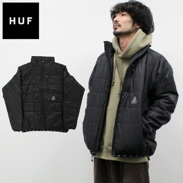 期間限定でポイント5倍！HUF ハフ GEODE PUFFY JACKET BLACK ジオードジャケット プッフィ ジャケットダウンジャケット アウター 長袖 メンズ ブラック JK00159プレゼント ギフト 通勤 通学 送料無料