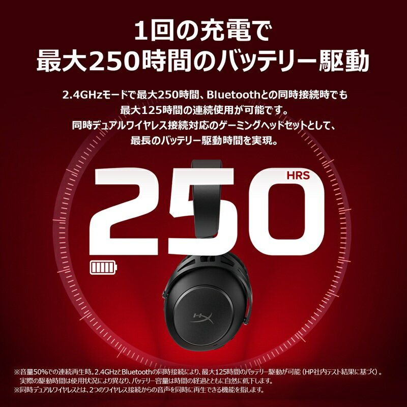［メーカー公式店］HyperX Cloud Alpha 2 ワイヤレスゲーミングヘッドセット ブラック HXR-AJ5C7AA ハイパーエックス ゲーミング ヘッドセット ゲーミングヘッドホン ヘッドホン pc ps5 ps4 無線 Bluetooth 2年保証