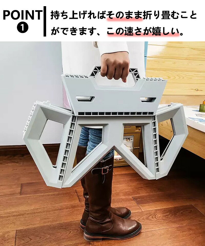 【10％OFFクーポン有り♪8/16まで】【耐荷重100kg＆軽量900g】折りたたみ椅子 コンパクト イス 踏み台 ステップスツール 折り畳みチェア アウトドア キャンプ 椅子 おしゃれ シンプル 携帯便利 収納簡単 屋内外兼用 hypgroup-10003704 The Zakka Lab サンプル画像3