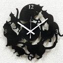 時計 おしゃれ ネコ 猫 シルエットクロック かわいい 北欧テイスト インテリアクロック ギフト デザインウォールクロック アンティーク ネコ好き 壁掛け 掛け時計 猫カフェ 店舗 ウォールクロック 贈り物 ギフト プレゼント(3)