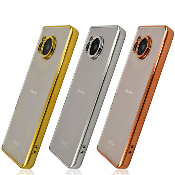 樂天商城 - AQUOS sense7 スマホケース カバー アクオスセンス7 SH-53C/SHG10/SH-M24 メタリック バンパー ソフト クリアケース ジャケット アクオスセンス 7 かわいい カバー 送料無料