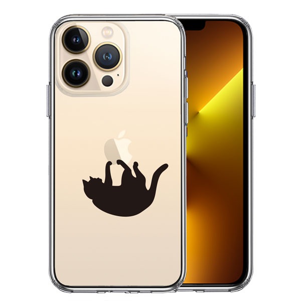 樂天商城 - iphone13 Pro ケース 側面ソフト 背面ハード ハイブリッド クリア ケース ぶらさがりネコ 猫 ネコ ロゴ アイフォン13 Pro 耐衝撃 アイフォン スマホケース スマホカバー おしゃれ かわいい カバー キャラクター