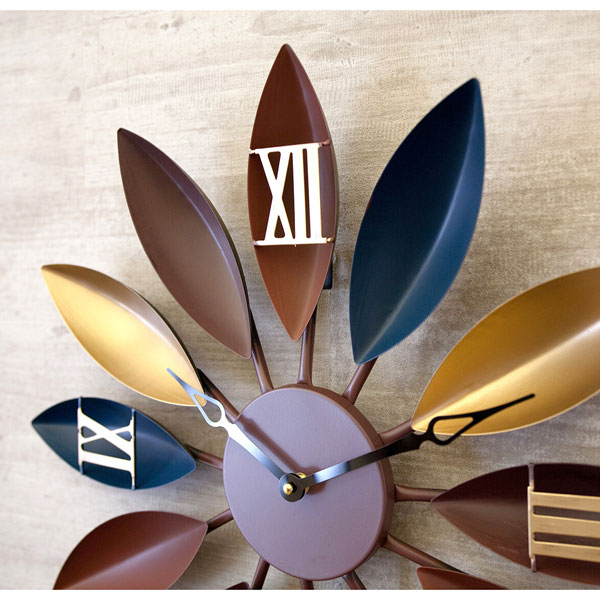 掛け時計 デコラティブ ウォールクロック リーフ 時計 デザインウォールクロック おしゃれ ポップ 掛け時計 時計 とけい クロック アンティーク調 北欧風 カラフル 壁面 ユニーク ギフト 店舗 カフェ Decorative [2]