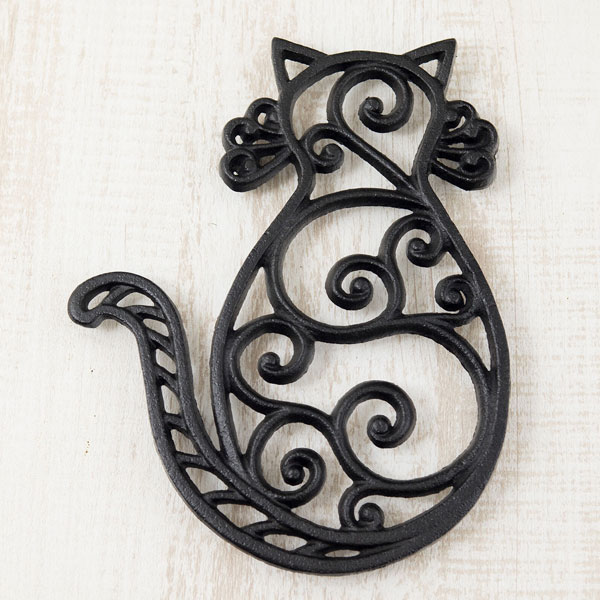 ネコ好きのための鍋敷き トリベット 鍋敷き アイアン ネコ ねこ 猫 ポットスタンド クラシック プランターベース 鋳物 キッチン用品 キッチン雑貨 食器 テーブルウェア コベントアイアン