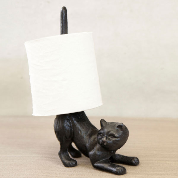 トイレットペーパーホルダー アンティーク シングル キャットテール おしゃれ ネコ 猫 アンティークホルダー ヴィンテージ 西海岸インテリア 男前 収納 インダストリアル コベントアイアン トイレのサムネイル