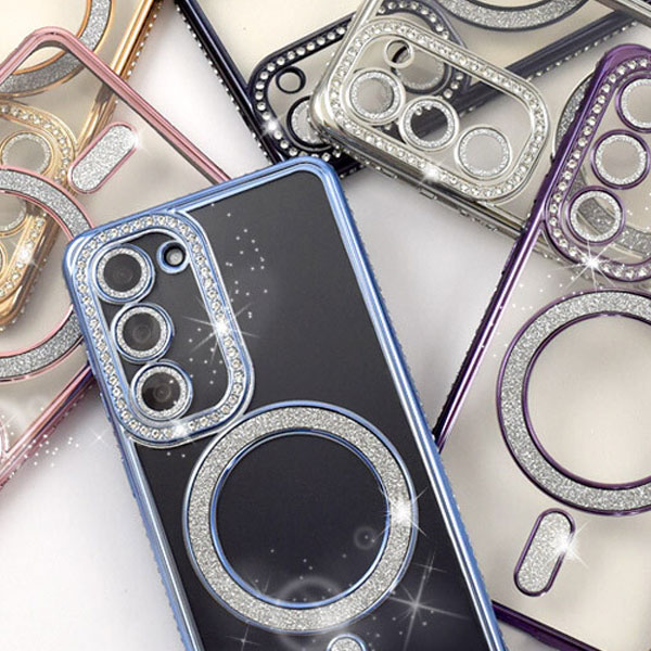 樂天商城 - Galaxy S24 ケース MagSafe対応 メタリック ラメ バンパー カラーラインストーン ソフト クリアケース キラキラ SC-51E/SCG25 スマホケース カバー スマホ シンプル ギャラクシー s24 ドコモ au 送料無料 携帯 バンパーソフトクリアケース