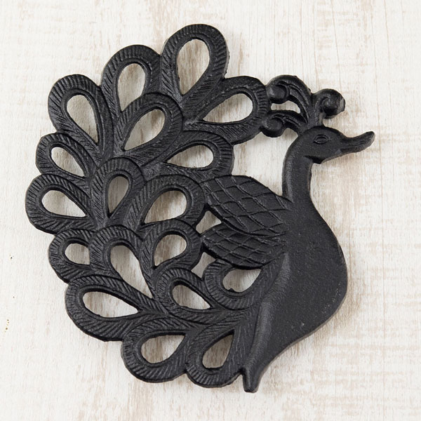 樂天商城 - トリベット 鍋敷き アイアン ピーコック ポットスタンド クラシック プランターベース 鋳物 キッチン用品 キッチン雑貨 食器 テーブルウェア コベントアイアン