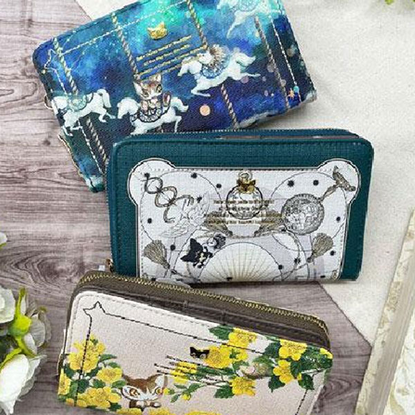 Rakuten - 財布 ベベダヤン BebeDayan 送料無料 新品 プリントシリーズ 深札入れ RF札入れ レディース 財布 シンプル 大人 可愛い おしゃれ ネコ 猫 ねこ BB5-1812 誕生日 彼女 ギフト