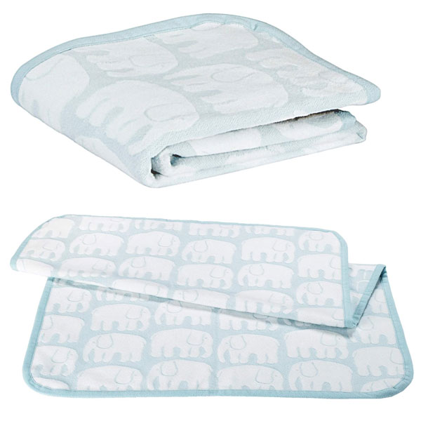 西川 綿毛布 ベビー用 フィンレイソン エレファンティ ゾウ コットン ブルー 85x115 保育園 ベビー 赤ちゃん ギフト プレゼント 出産祝い お昼寝 男の子 女の子