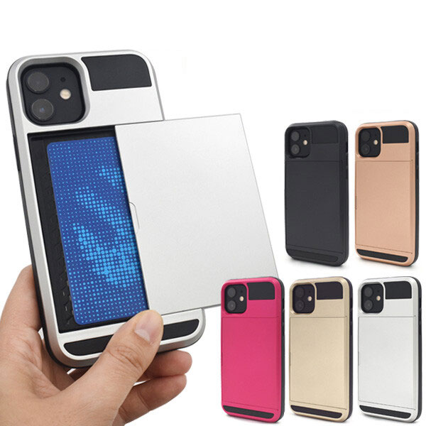 iPhone 12 mini ケース スマホケース カバー アイフォン12 ミニ スライド式 カードホルダー付きケース クールデザイン カード収納 iphone12 mini