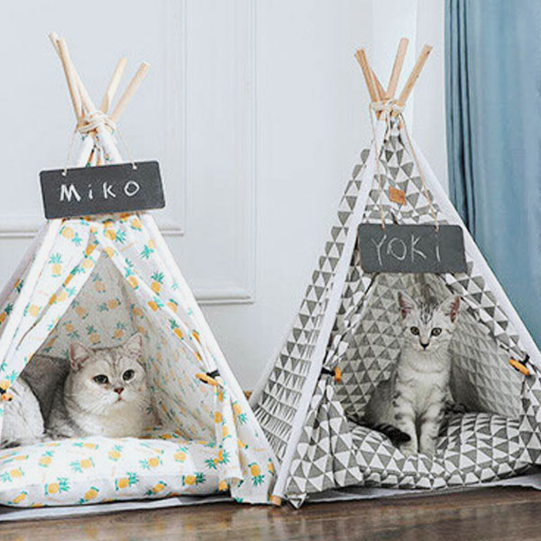 ベッド 猫 ペットテント 犬 猫 無地 動物 ベッド ギフト 衝撃吸収 屋根 寝床 ペットソファ 洗える 犬用..