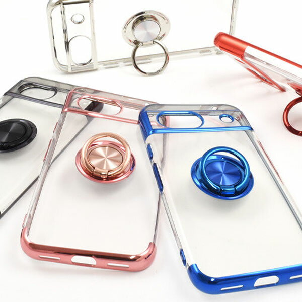 樂天商城 - Google Pixel 8a 耐衝撃 TPU スマホリング付き Google Pixel8a クリアケース メタルカラー バンパー グーグル ピクセル8a リング バンパー ケース カバー ケース スマホケース スマホカバー 落下防止 シンプル ビジネス風 スマホリング