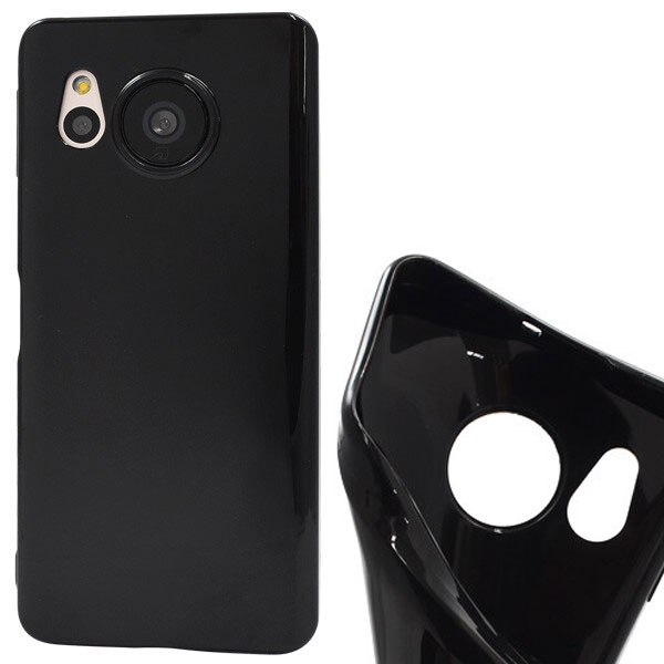 Rakuten - AQUOS sense8 ケース ブラック ソフト AQUOS sense 8 黒 スマホケース カバー スマホ シンプル アクオス センス8 SH-54D/SHG11/SH-M26 docomo ドコモ au 送料無料 携帯