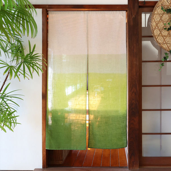 のれん 暖簾 日和 麻混段ぼかし 85X150cm 目隠し グラデーション 店舗 施設 向け ...