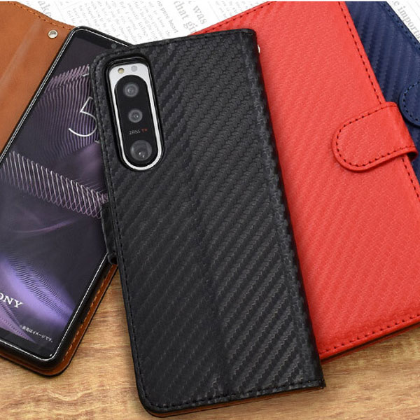 樂天商城 - Xperia 5 III スマホケース 手帳型ケース SO-53B/SOG05/A103SO 手帳 ケース おしゃれ かわいい カバー エクスペリア5 iii 手帳型 スマホカバー 保護 スタンド カード収納 財布 カーボンデザイン