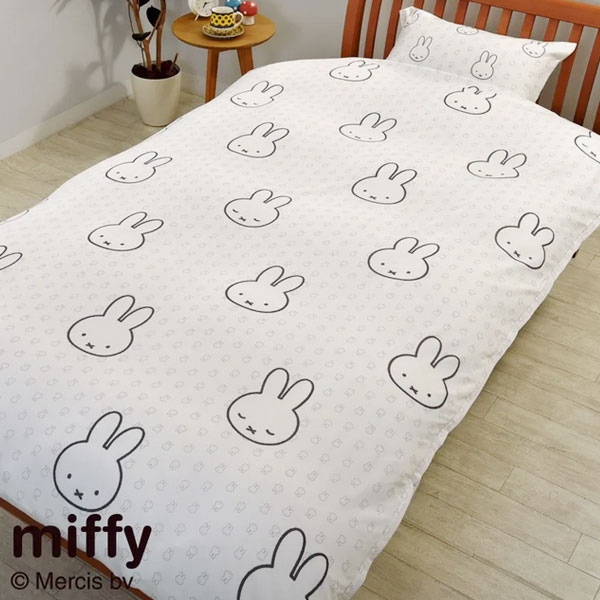 Rakuten - ミッフィー 西川 掛けふとんカバー 掛けカバー シングル 布団カバー miffy 掛布団カバー 掛カバー ミッフィーフェイス柄 掛けカバー 掛けふとんカバー キャラクター かわいい 150×210cm 速乾 全開ファスナースライダー