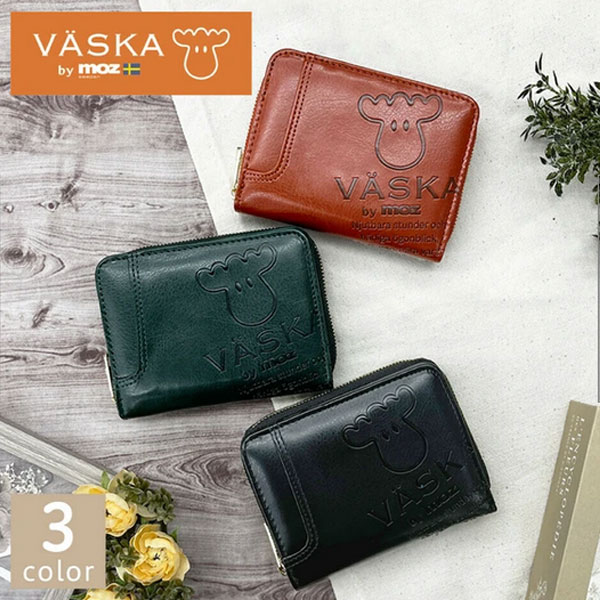 樂天商城 - 二つ折り財布 VASKA by moz ベスカバイモズ 送料無料 新品 札入れ サイフ カード収納 ヘラジカ 財布 小銭入 サイフ レディース ガールズ ティーンズ 雑貨 ギフト プレゼント エンボス