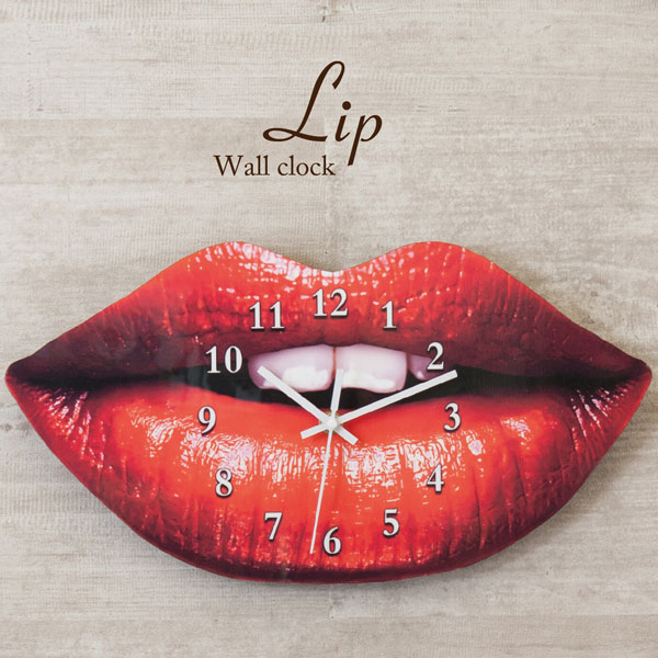 掛け時計 デコラティブ ウォールクロック Lip 時計 デザインウォールクロック おしゃれ ポップ 掛け時計 時計 とけい クロック アンティーク調 北欧風 カラフル 壁面 ユニーク ギフト 店舗 カフェ Decorative(3)