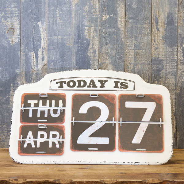 アメリカンクラシック メタル テーブルカレンダー オブジェ アメリカン雑貨 日めくりカレンダー おしゃれ 店舗 TODAY IS ヴィンテージ風 アメリカン メタル カレンダー 卓上