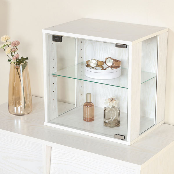 樂天商城 - コレクション キューブボックス ガラス扉 側面 天板 地板ガラス タイプ コレクションケース ガラスケース ショーケース ガラス 扉 棚 扉付