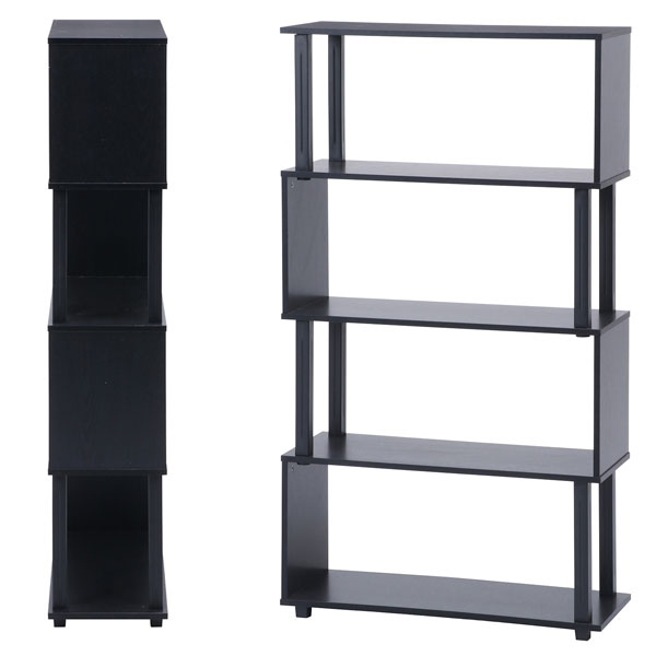 S型ディスプレイラック 4段 おしゃれ ラック オープンラック 収納家具 見せる収納 間仕切り 本棚 フリーラック 収納ボックス リビング収納 シェルフ 棚 [3]