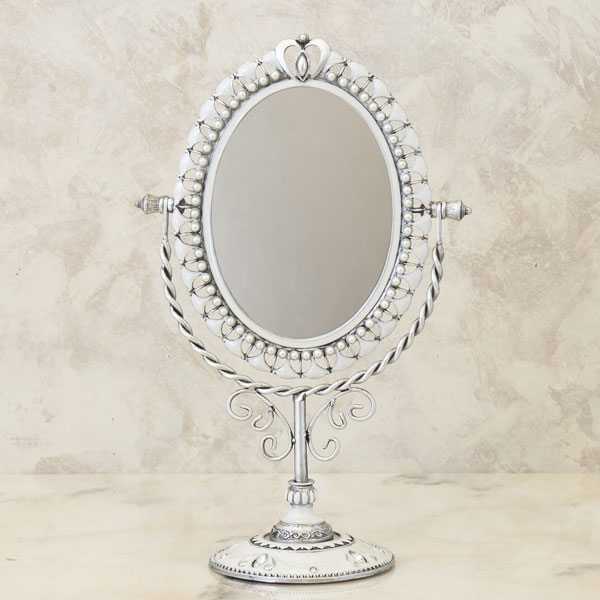 Agathe アガット スタンドミラー オーバル ハート 真鍮 卓上ミラー デスクミラー アンティーク インテリア シンプル ミラー メイク 化粧鏡 ホテル 業務用 店舗用 サロン ショップ テーブルミラー 机 北欧 メイクアップ 専門店 鏡 ハート