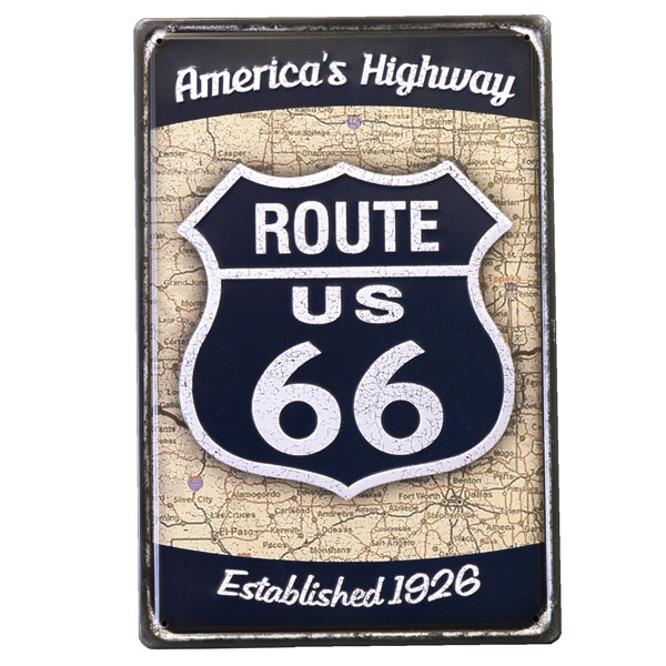 業務看板 ROUTE US66 BL アンティーク メタルエンボスプレート バー カフェ看板 ア...