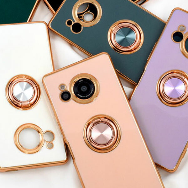 Rakuten - AQUOS R8 ケース スマホリング付 スマホケース メタリック 耐衝撃 バンパー AQUOS r8 ソフトケース TPU カバー 無地 aquosr8 アクオス ウィッシュ3 スマホ シンプル SH-52D/SH-R80 おすすめ 楽天モバイル Y!mobile 衝撃吸収 薄型 スマホリング