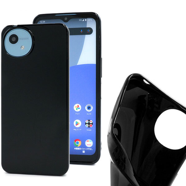 AQUOS wish4 ケース ブラック スマホケース 耐衝撃ケース ソフトケース ソフト TPU 黒 カバー 無地 aquoswish4 アクオス ウィッシュ スマホ シンプル SH-52E/A402SH/SH-M27 おすすめ docomo ドコモ SoftBank ソフトバンク 法人向け 楽天モバイル Y!mobile 衝撃吸収 薄型 軽量