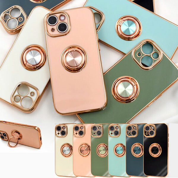 Rakuten - iPhone 15 スマホケース ハイブリッドケース ソフト 耐衝撃ケース ケース アイフォン15 耐衝撃 アイフォン スマホカバー iPhone15 スマホリング付 メタリック バンパー ソフト カラー ケース スマホカバー おしゃれ かわいい カバー ビジネス