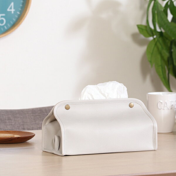 ティッシュケース PU レザー調 ティッシュボックス おしゃれ 北欧 ふた付き ティッシュ ティッシュペーパー キッチン 台所 リビング ダイニング 洗面所 幅25.5×奥行12.5×高さ11.2 [3]