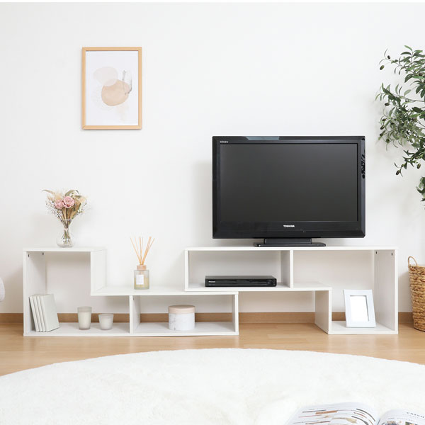 樂天商城 - テレビ台 テレビボード 伸縮テレビボード ローボード おしゃれ コーナー L字型 伸縮TVボード オーク テレビラック TV台 TVボード 収納 引き出し付き シンプル 木 北欧 モダン 白い家具 リビングボード AVラック L字型 リビング かわいい