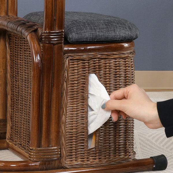 ステッキ兼用チェア ラタンチェア ラタン つかまり収納ステッキ つかまり立ちステッキ サポートステッキ サポートチェア/収納/介護ステッキ/藤 リハビリ ラタンイス アジアン 椅子 リゾート [3]