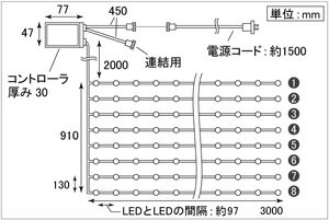 【送料無料】LED イルミネーションライト ウオーターフォールカーテン ナイアガラ 電球色(イエローゴールド) 上下方向点滅 256球 シルバーコード IP67 おしゃれ クリスマス ツリー 電飾 フェンス カーテンライト