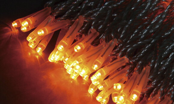 LEDイルミネーションライト ストリングライト 常時点灯 100球 アンバー、レッド シルバーコード クリスマス 飾り イベント