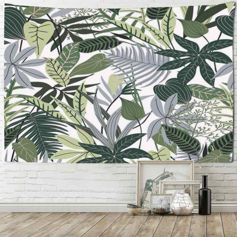 熱帯ジャングルタペストリー緑豊かなヤシの木熱帯雨林スリランカの観光地の壁掛け家の装飾のための寝室..