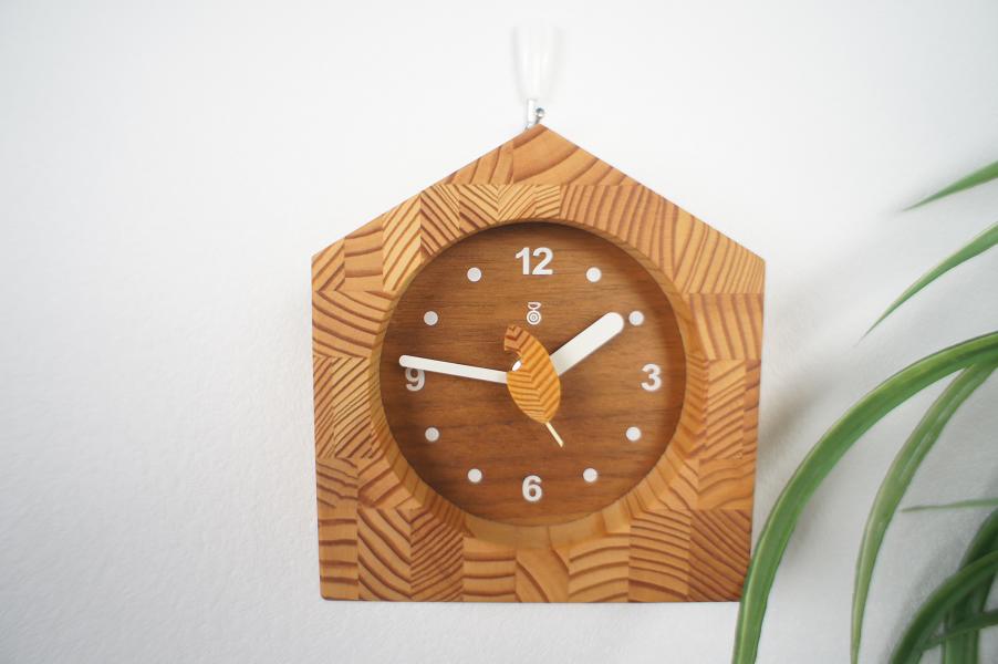 KICORI ミニクロック K209 (W) 木の時計 キコリ 無垢 国産 送料無料 置き時計 壁掛け