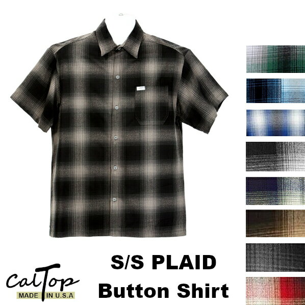 #2000S/S CalTop Plaid チェック柄 S/Sシャツ オールドスクール　　チェックシャツ　 キャルトップ シャツ プレイド 半袖 メキシカン チカーノ ギャング ローライダー メンズ 大きいサイズ シャツ S M L LL 2L 3L 4L 5L